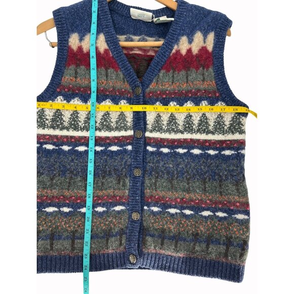 VTG Northern Reflections Womens Lg Button Up Hong Kong Sweater Vest Christmas - Picture 7 of 8